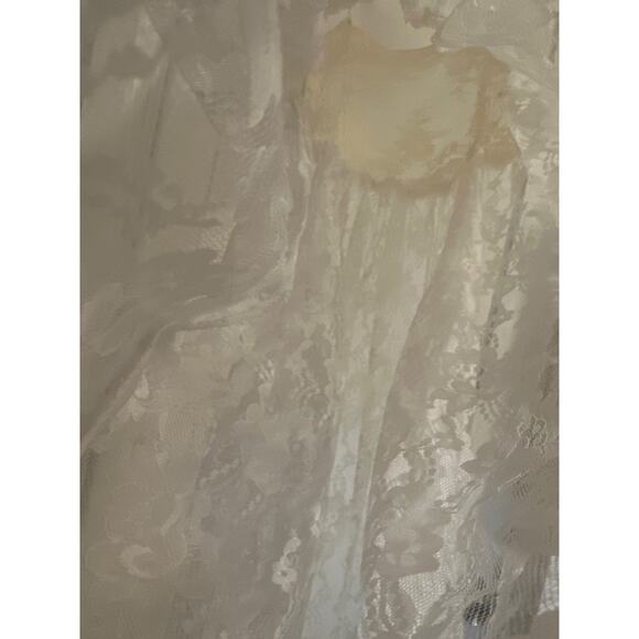 80s Vintage Victoria's Secret Dress Gold Label White Lace Nightgown Slip Dress - Picture 9 of 12